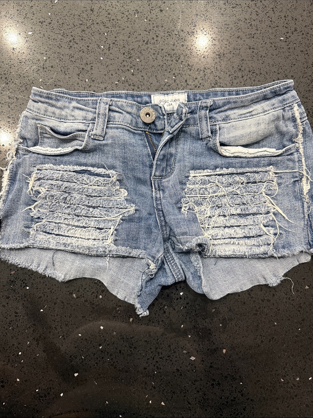 GOGO Light Blue Distressed Denim Cutoff Shorts